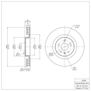 Cadillac CTS Brake Rotor (1) - Front - R1 Concepts - Plain - `09-`15